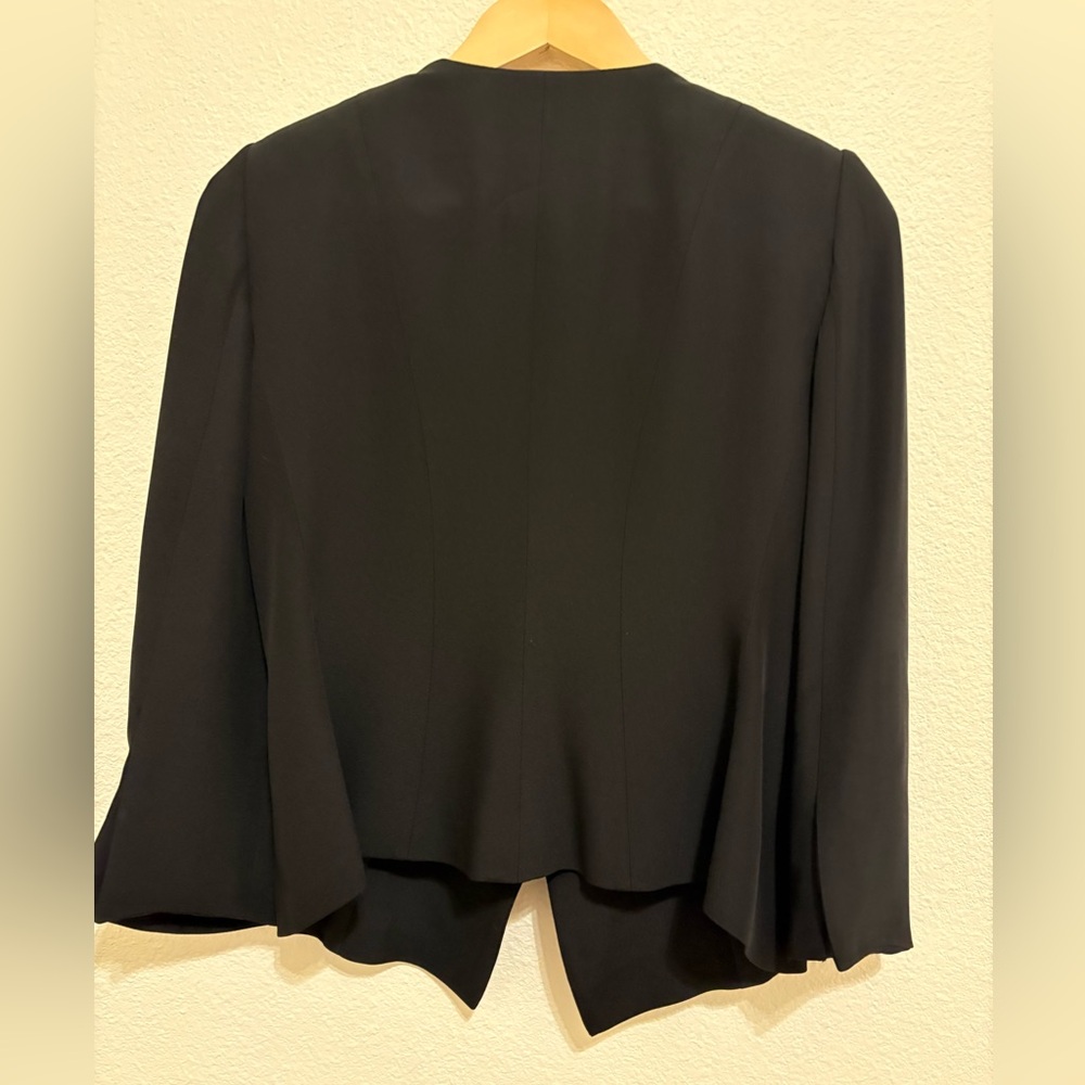 Armani Collezioni Black Women's Blazer with Satin Accents - Picture 2 of 7